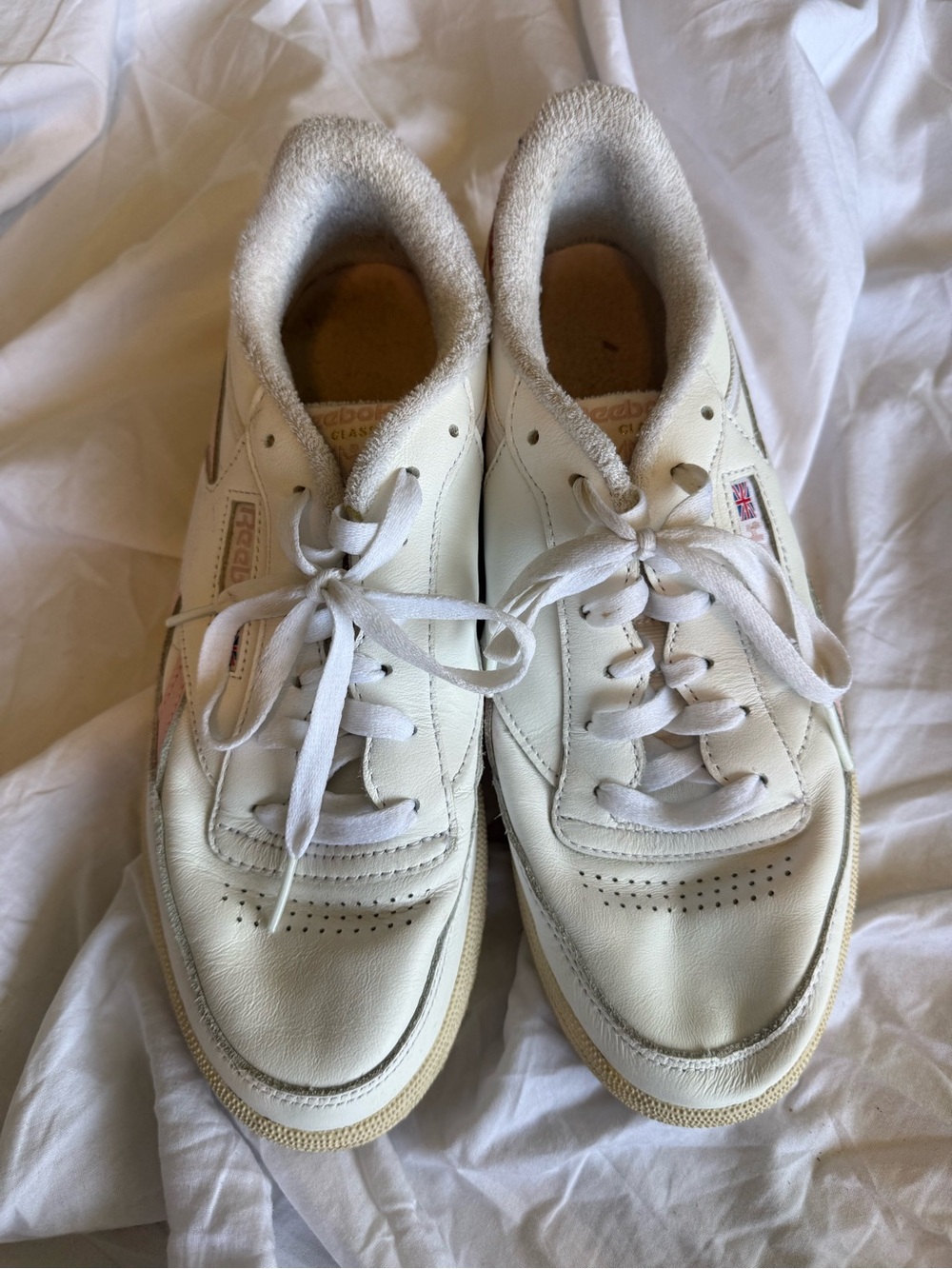 Reebok Women's White Leather Athletic Sneakers